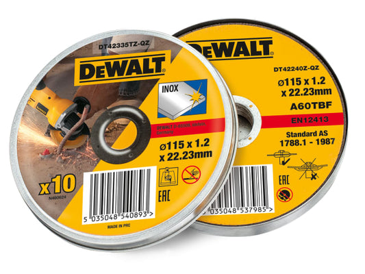 DEWALT Inox Metal/Stainless Cutting Disc 115mm (Tin of 10)