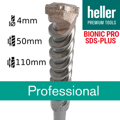 4mm Heller Bionic Pro SDS Plus Hammer Drill Bit